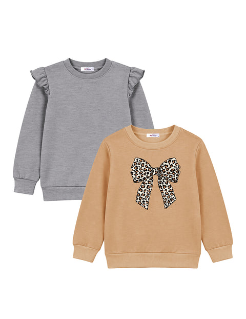 Brown- Leopard Bowknot Print, Light Grey