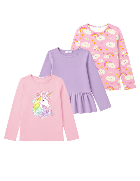 Dark Pink, Lavender, Pink- Cloud Rainbow Print