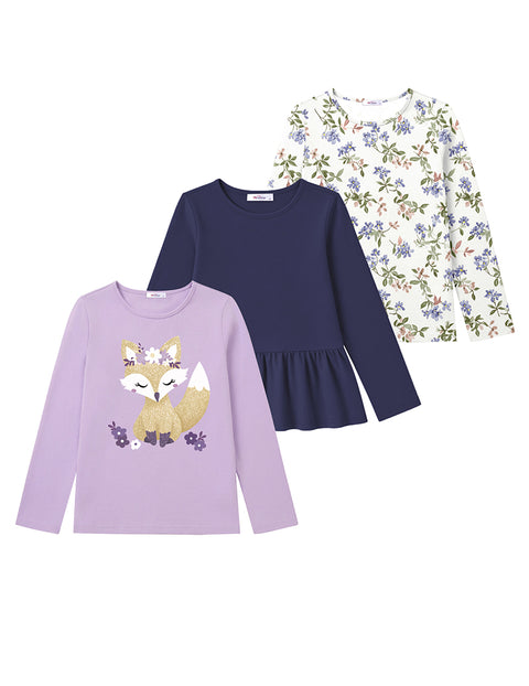 Lavender, Navy Blue, White- Watercolor Floral Print