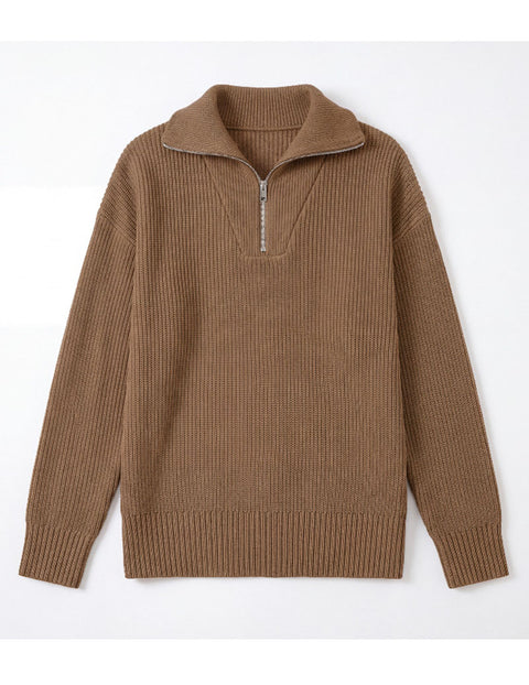 Arshiner Girls Drop Shoulder Zipper Sweatshirt