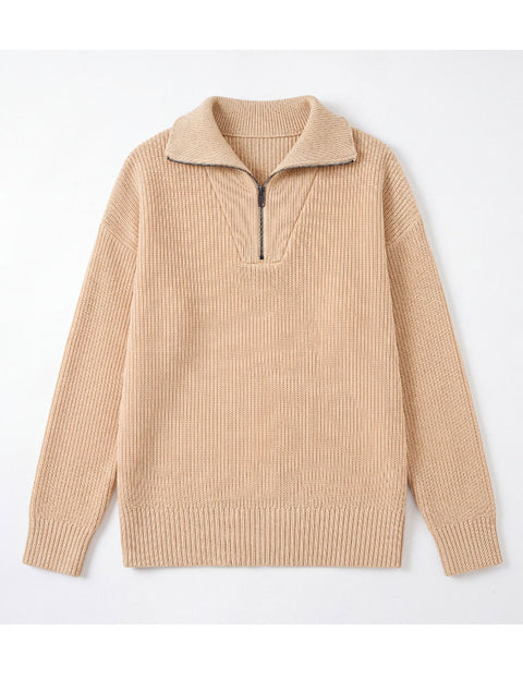 Arshiner Girls Drop Shoulder Zipper Sweatshirt