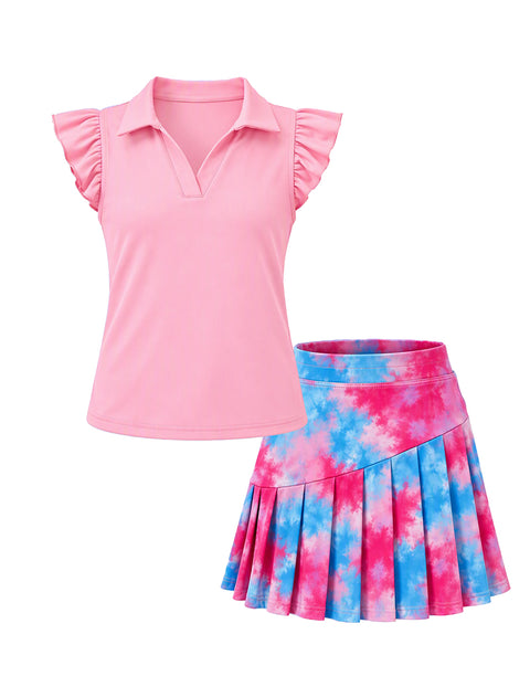 Dark Pink- Tie-Dye Rose Red & Blue