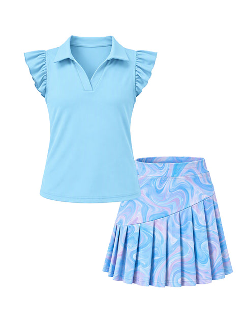 Light Blue- Abstract Fluid Blue Pink