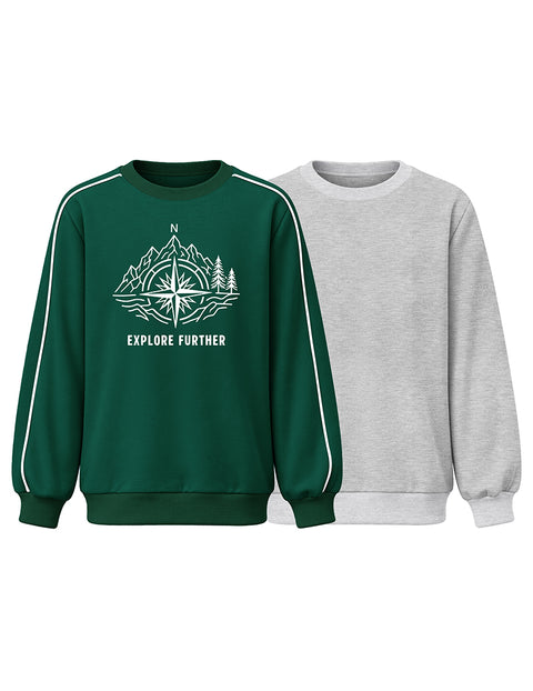 Tundra Green Print, Light Grey