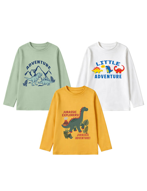 Light Green- Dinosaur Print, Ginger Yellow- Dinosaur Print, White- Dinosaur Print