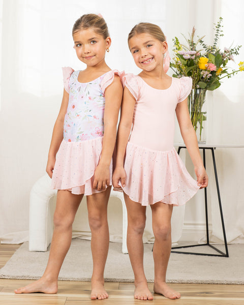 Arshiner Girls Ruffle Sleeve Ballet Dance Dress Tutu Skirted Leotard