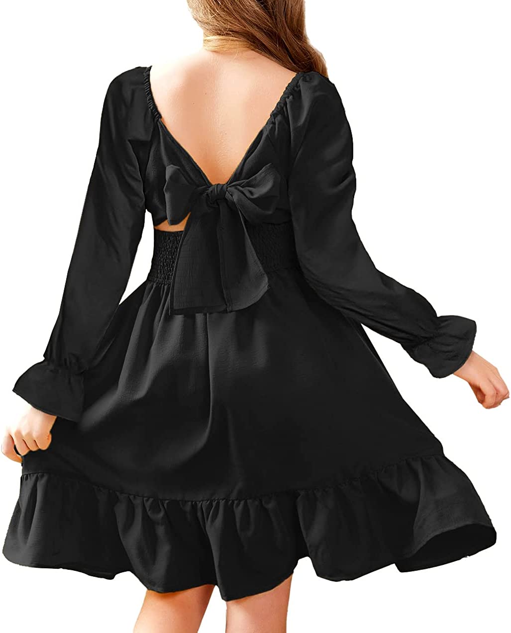 Back String Tie Dress Spaghetti Strap Back Tie Sundress Halter
