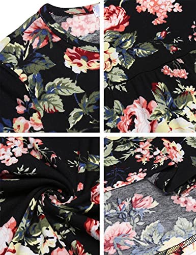 Arshiner Girls Long Sleeve Floral Dress Boho Twirly Skater Swing Dresses