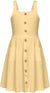 Arshiner Girl's Spaghetti Strap Button Down Midi Sleeveless Summer Casual Sundress A-line Dress with Pockets