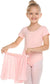 Arshiner Girls 2PCS Short Sleeve Ballet Leotards with Removable Sequined Dance Skirt Ballerina Outfits Dress 3-11 Year