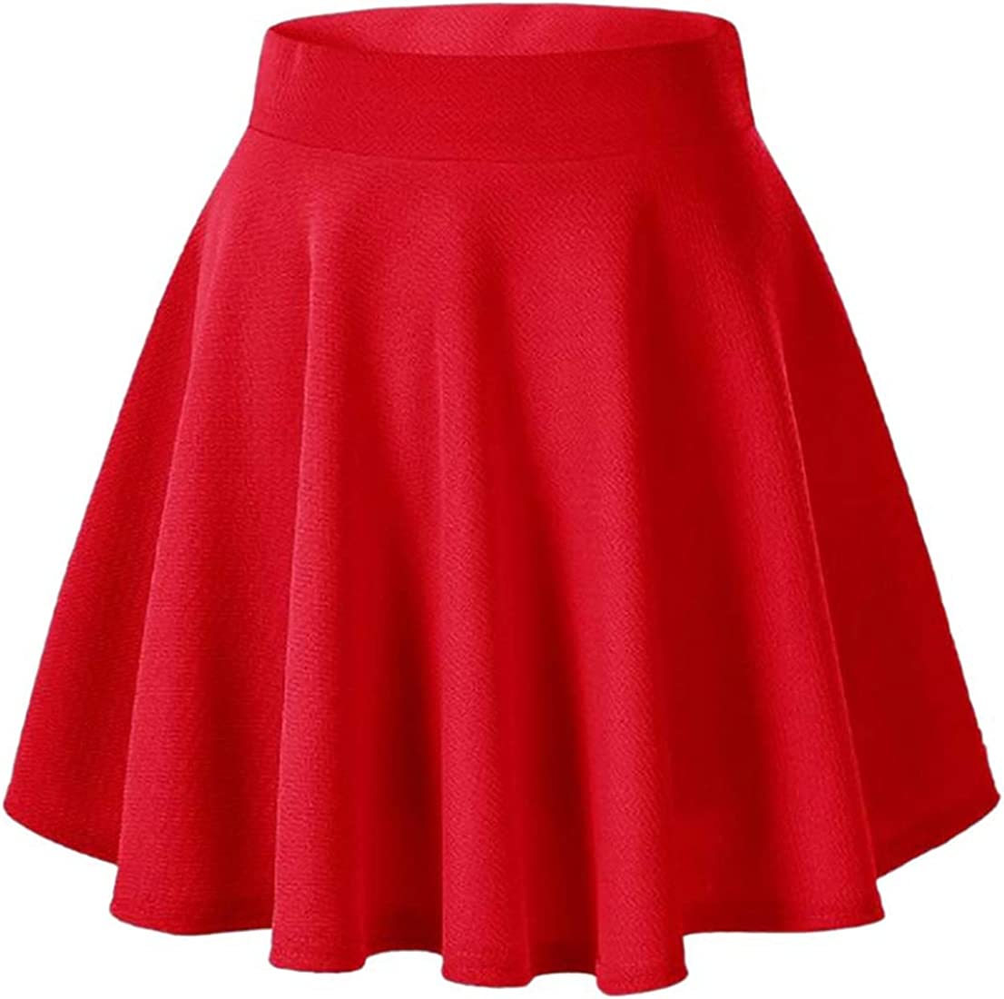 Arshiner Girls Summer Cute High Waist Ruffle Skirt Flared Pleated Solid  Color Skirt