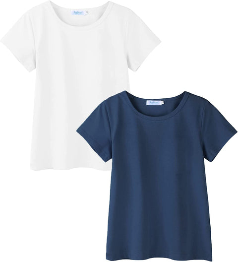 Arshiner Kids 2 Pack Short Sleeve Tees Girls Basic Tees 2pcs Shirt for Tie Dye