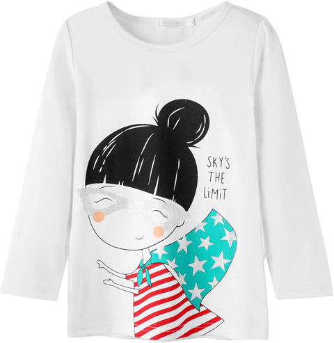 Arshiner Kids 3 Pack Long Sleeve Tees Girls Tees 3pcs Shirts