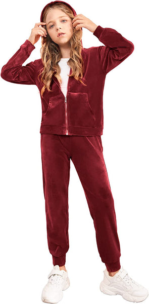  Arshiner Girls Velour 2 Pieces Tracksuits Outfits