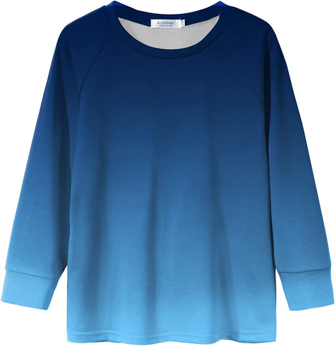Arshiner Girls Casual Tie Dye Crewneck Long Sleeve Sweaters