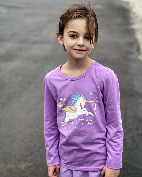 Arshiner Kids 3 Pack Long Sleeve Tees Girls Tees 3pcs Shirts
