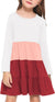 Arshiner Cute Girl Long Sleeve Dress Tiered Ruffle Swing Tunic Shirt Dress
