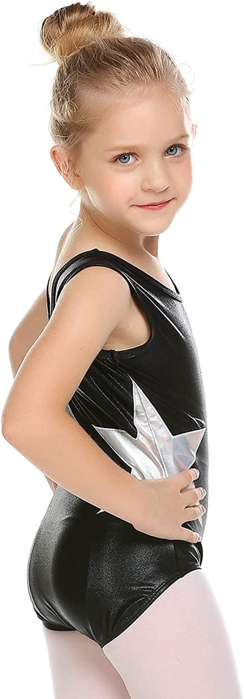 Arshiner Kid Girls Sparkling Stars Gymnastics Leotard Shiny Ballet Dance One Piece Outfit