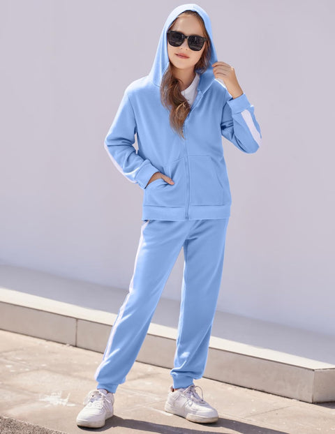 Arshiner Girls Jogger Set 2 Piece Outfits Zip Up Hoodie Sweatsuits