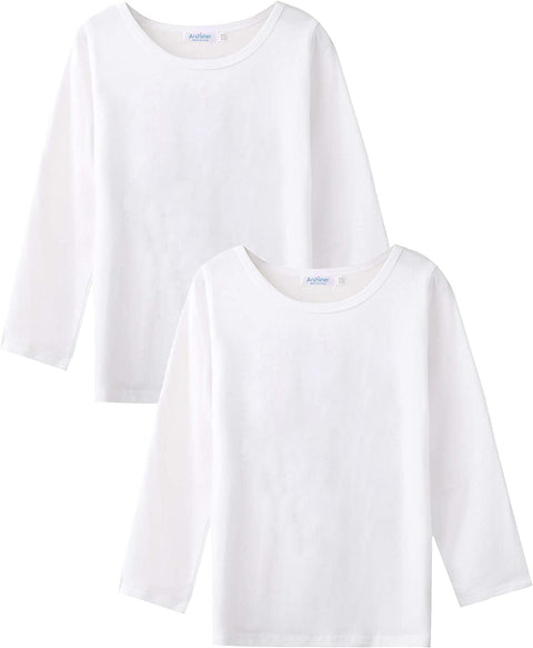 Arshiner Kids 2 Pack Long Sleeve Tees Girls Basic Tees