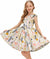 Arshiner Girls Ruffle Trim Neckline Dress A-Line Swing Casual Skater Dresses with Pockets 4-11 Years