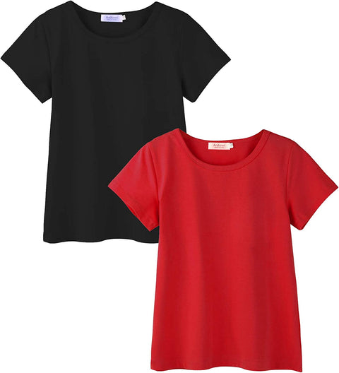 Arshiner Kids 2 Pack Short Sleeve Tees Girls Basic Tees 2pcs Shirt for Tie Dye