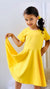 Arshiner Girls Dress Short Sleeve Solid Summer A-line Swing Twirly Skater Casual Dresses for Kids 4-14 Years