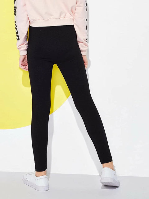 Arshiner Girl's Ankle Length Leggings 3-Pack Flower Stretch Pants
