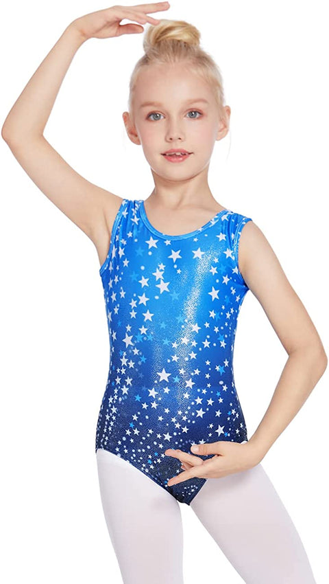 Arshiner Kid Girls Sparkling Stars Gymnastics Leotard Shiny Ballet Dance One Piece Outfit