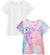 Arshiner Kids 2 Pack Short Sleeve Tees Girls Basic Tees 2pcs Shirt for Tie Dye