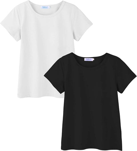 Arshiner Kids 2 Pack Short Sleeve Tees Girls Basic Tees 2pcs Shirt for Tie Dye