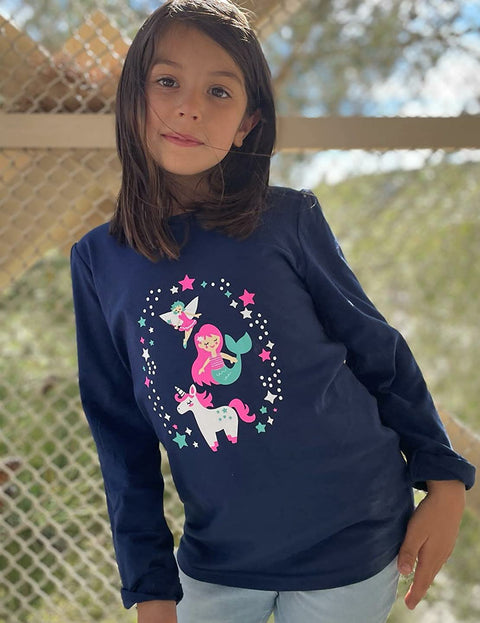 Arshiner Kids 3 Pack Long Sleeve Tees Girls Tees 3pcs Shirts