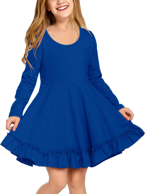 Arshiner Girls Dress Long Sleeve A Line Twirly Skater Dresses