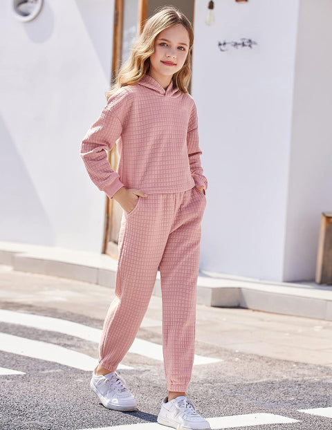 Arshiner Girls 2 Piece Hooded Sweatshirt and Sweatpants Sets