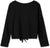 Arshiner Girls Casual Tie Crop Top Long Sleeve Button Down Waffle Knit Blouse for Girls