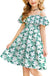 Arshiner Girls Summer Floral Ruffle Sundress Cold Shoulder Casual Holiday Dresses
