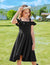 Arshiner Girls Summer Dress Off Shoulder Flutter Sleeve Midi Swing Cassual Formal Dresses with Pocket