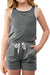 Arshiner Girls Shorts Summer Sets Round Neck Sleeveless Casual T-Shirt + Elastic Waist 2Pcs Outfit