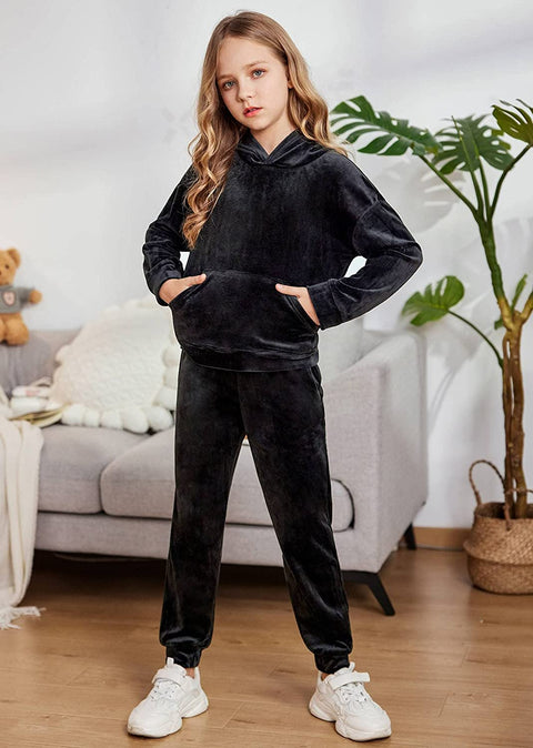 Arshiner Girls 2 Piece Hoodies Outfits Athletic Sweatpant and Sweatshirt Long Sleeve Tracksuit Clothing Sets