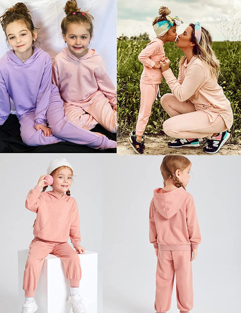 Arshiner Girl's 2 Piece Tie-dye Pullover Hooded Sweatshirt Set Loungewear Sweatpants