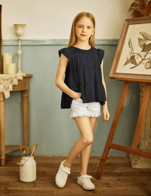 Arshiner Girls' Tunic Tops Summer Casual Blouses