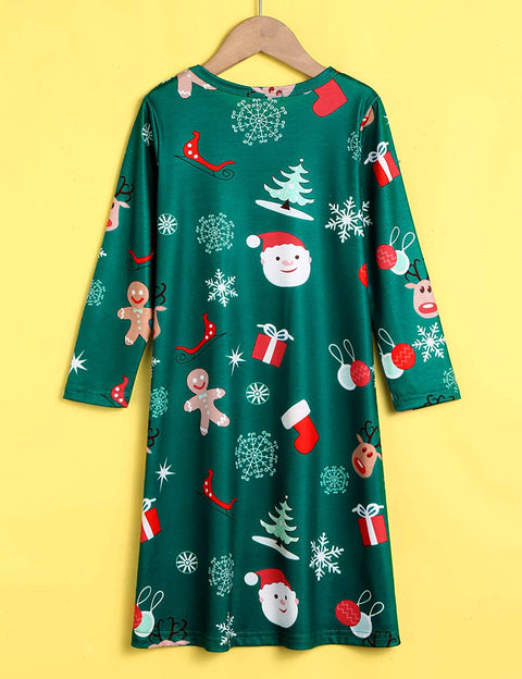 Arshiner Girls Dress Kids Long Sleeve Solid Color Casual T-Shirt Dress