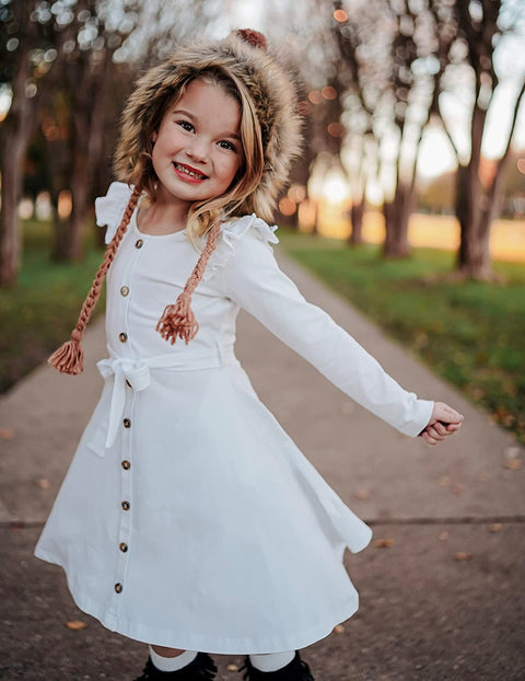 Arshiner Girls Long Sleeve Dress Casual Fall Dress