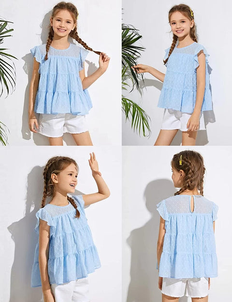 Arshiner Girls' Tunic Tops Summer Casual Blouses