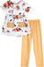 Arshiner Toddler Girls Outfits Floral Hi-Lo Tops+Pants Sets Short Sleeve 2pcs Pants Sets with Pockets