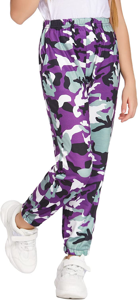 Arshiner Kids Girls Tie Dye Joggers Comfort Loose Sweatpants High Waist Trouser