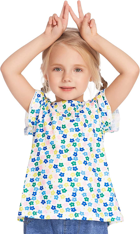 Arshiner Little Girls Plain Flutter T Shirts Ruffle Sleeve Tank Tops