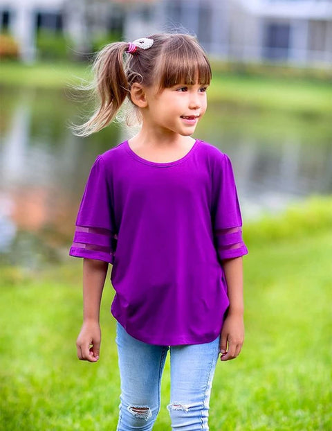 Arshiner Girls Short Sleeve T-Shirts Flare Tunic Tops