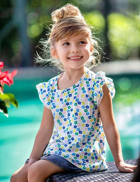 Arshiner Little Girls Plain Flutter T Shirts Ruffle Sleeve Tank Tops