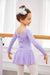Arshiner Classic Ballet Leotard for Girls Long Sleeve Bow Back Chiffon Tutu Skirted Basic Team Dance Ballet Dress